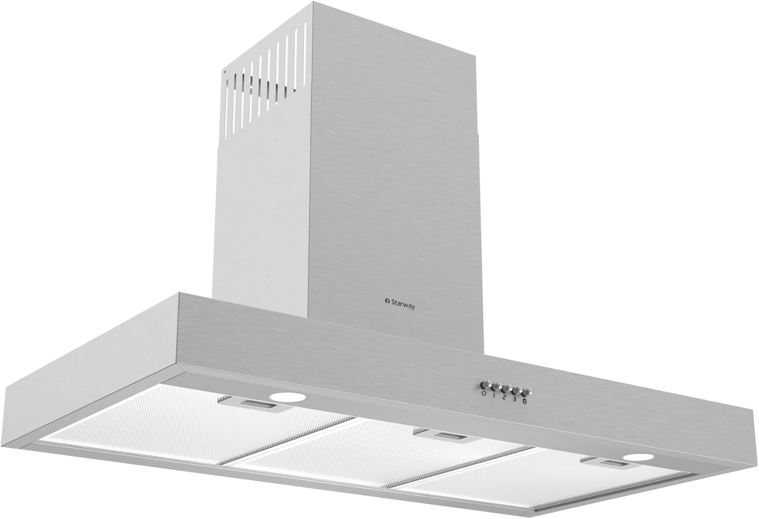 ستار واي شفاط حرف تي T بإضاءة LED - تحكم لمس  - ستيل فضي 