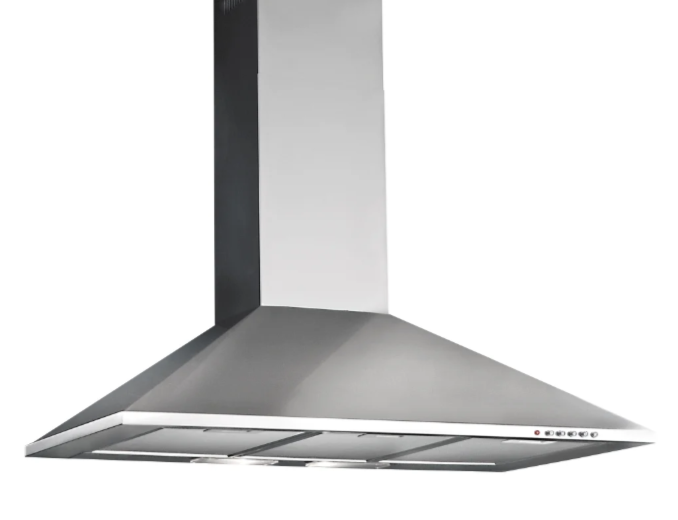    شفاط البا ايطالي جداري هرمي 90 سم - قوة 1250 م - لون استيل - موديل AS PLATINUM 90-1250 