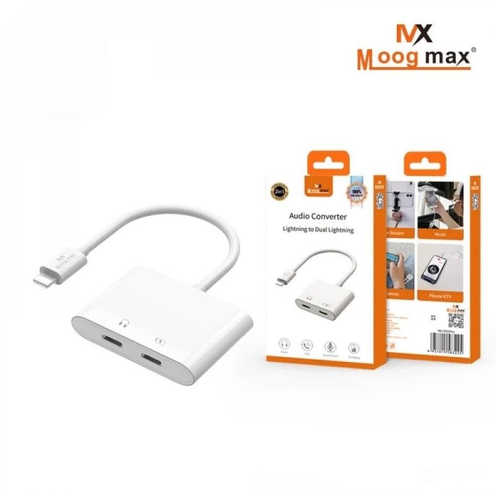   وصلة بمخرجين  2*1 مدخل شاحن + مدخل سماعه من موج ماكس MOOG MAX  