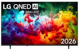 شاشة ال جي 75 بوصة QNED ميني لد Mini LED - تدعم الذكاء الاصطناعي AI - نظام التشغيل ويب - المعالج 7 الجيل التاسع - توزيع الصوت AI - تدعم الالعاب - نظام الصوت محيطي - موديل 75QNED7EB6T 
