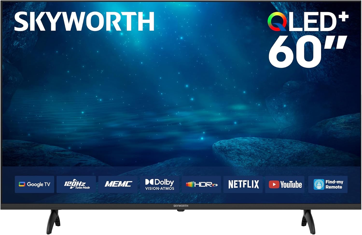  شاشة سكاي ورث 60 بوصة - كيو لد QLED - معدل التحديث 120 هرتز - رسيفر داخلي - نظام الصوت دولبي - نظام التشغيل GOOGLE TV - ريموت تحكم صوتي - موديل 60Q6800H 