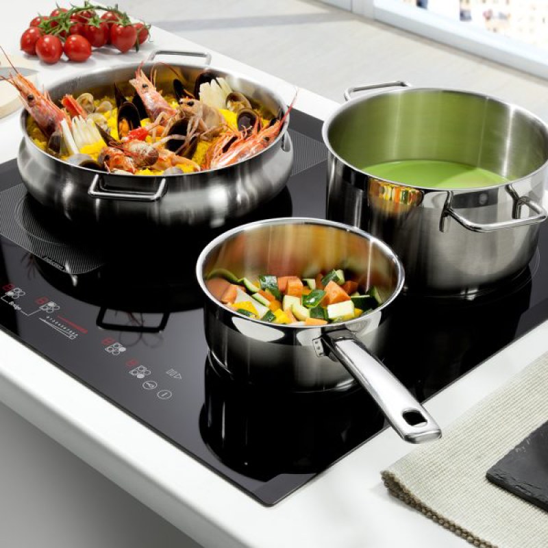  ELBA Built-in Electric Hob 60 cm – 4 Cooking Zones – Black Glass – Model AS ELIO 345-005 IB 