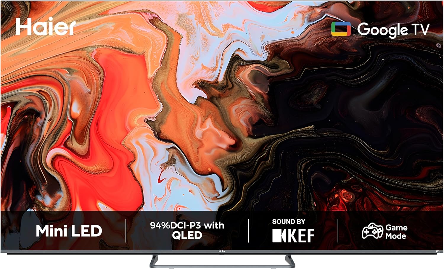  شاشة هاير 85 بوصة ميني لد Mini LED سمارت Google TV معدل تحديث 120 هرتز - تحكم صوتي - صوت من KEF، 2*15 واط + 20 واط - دولبي فيجن واتموس - H65S80FUX 