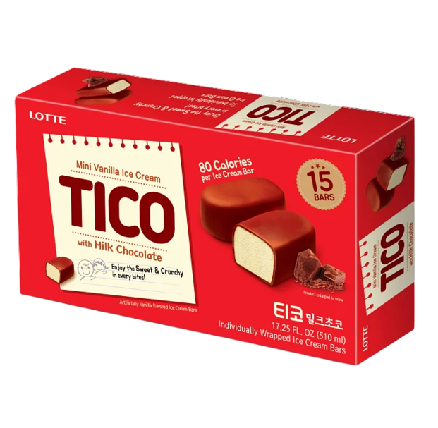 MINI VANILLA ICE CREAM (TICO) WITH MILK CHOCOLATE 