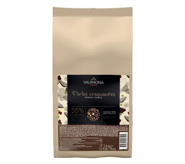 DARK CHOCOLATE CRUNCHY PEARLS (55%) 