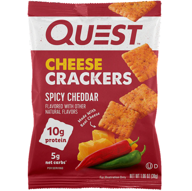SPICY CHEDDAR CHEESE PROTEIN CRACKERS 