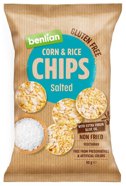 SALTED CORN & BROWN RICE CHIPS 