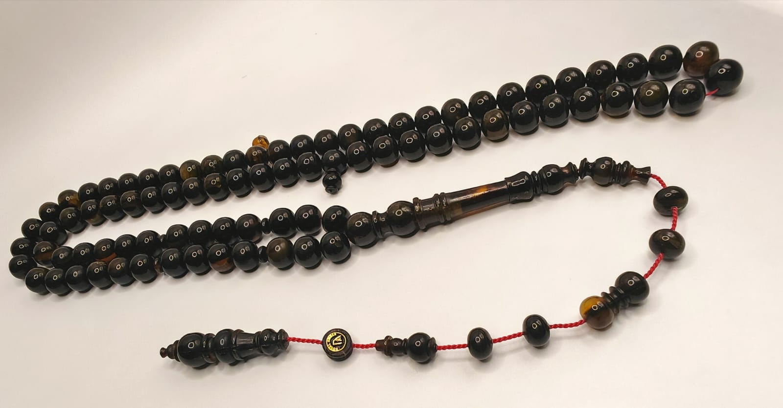 Luxury Natural Black Tersa Misbaha with Inflated Dhurwi Beads Crafted by Saeed Al Namki