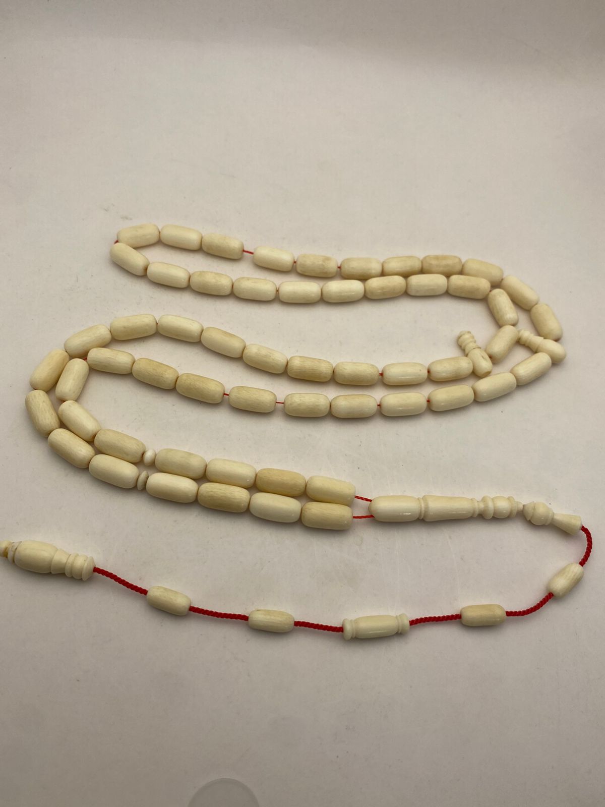 Luxury Creamy Ivory Elephant Ivory Misbaha with Barrel Beads