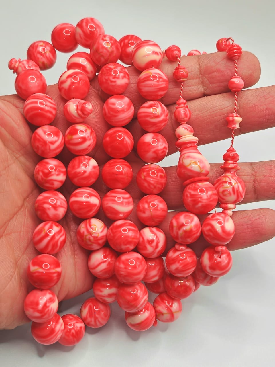 Luxury Cracked Rod Bakelite Misbaha with Round Beads by Art Factory
