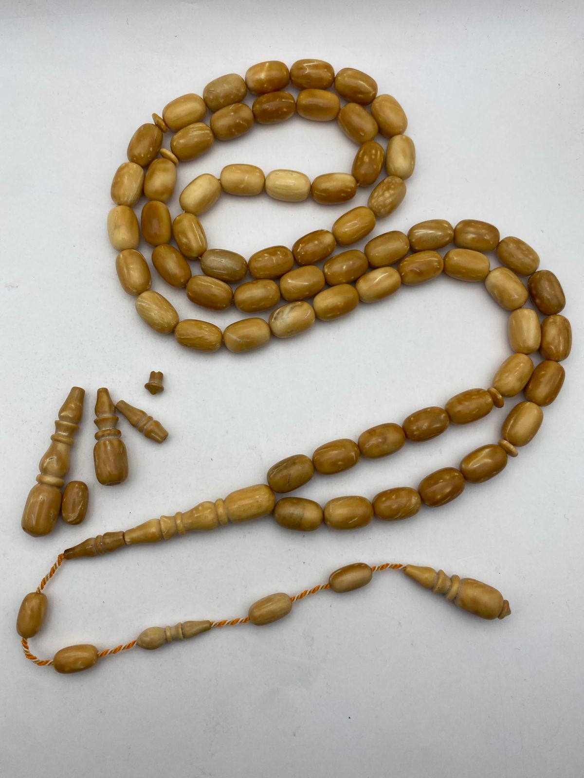 Luxury Natural White Kok Misbaha with Box Shape Beads