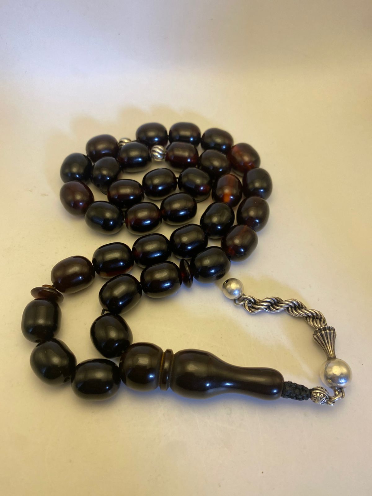 Luxury Vintage Tertrok Bakelite Misbaha with Box Shape Beads