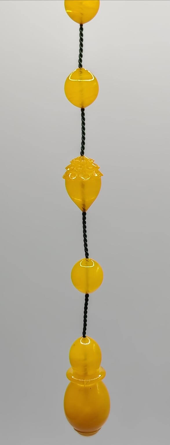 Luxury Potato Color Old Pressed Desk-Style Bakelite Misbaha with Pigeon Egg Beads by Ozjan Ata