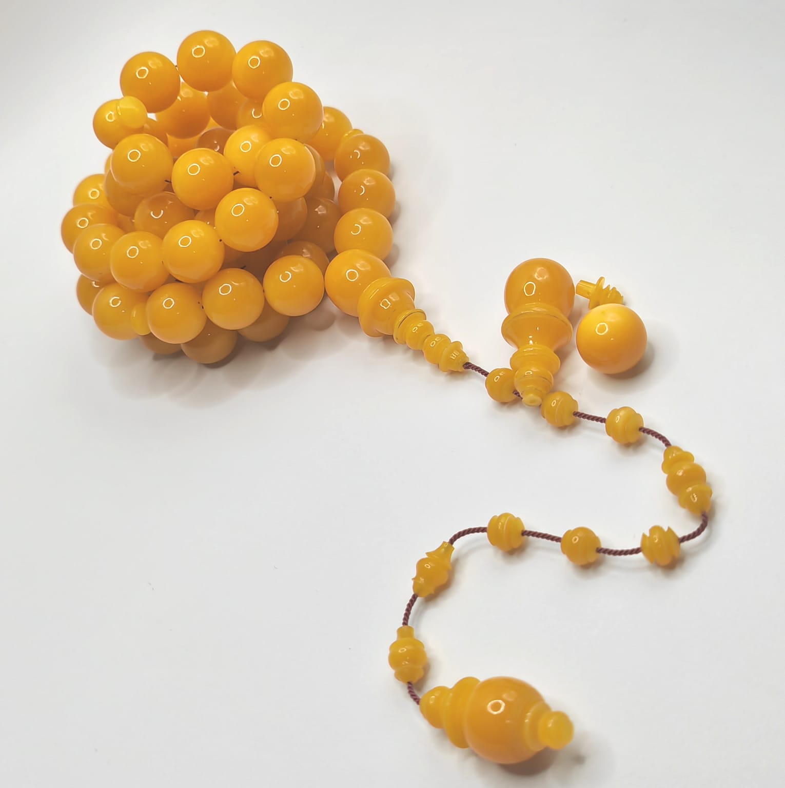 Luxury Mangawi Qalayeith Misbaha with Round Beads Crafted by Awlad Baraka