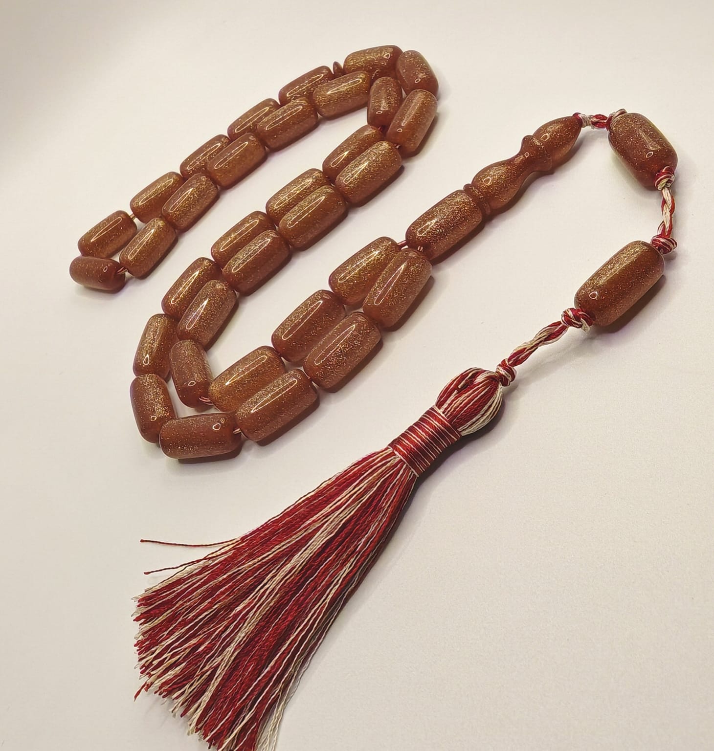 Luxury Modern Cast Bakelite Misbaha with Barrel Beads