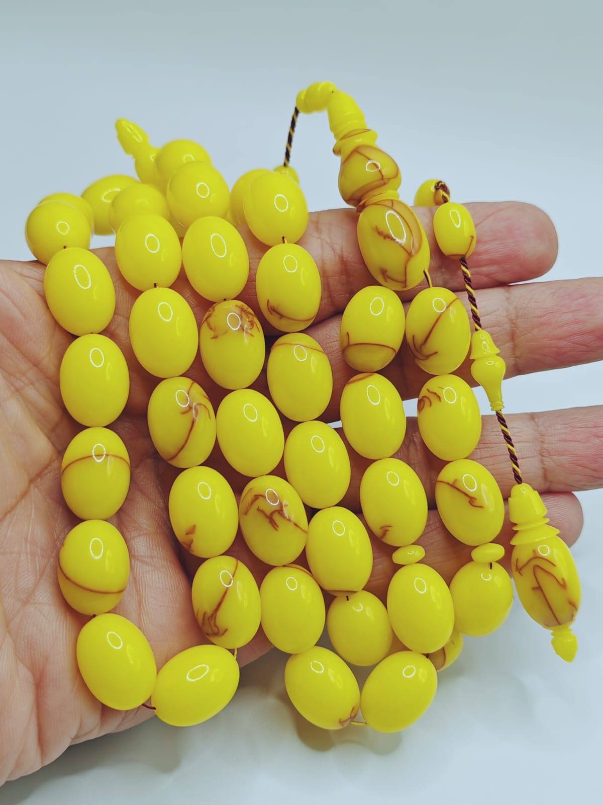 Luxury Cracked German Rod Bakelite Misbaha with Pigeon Egg Beads by Al Desouki