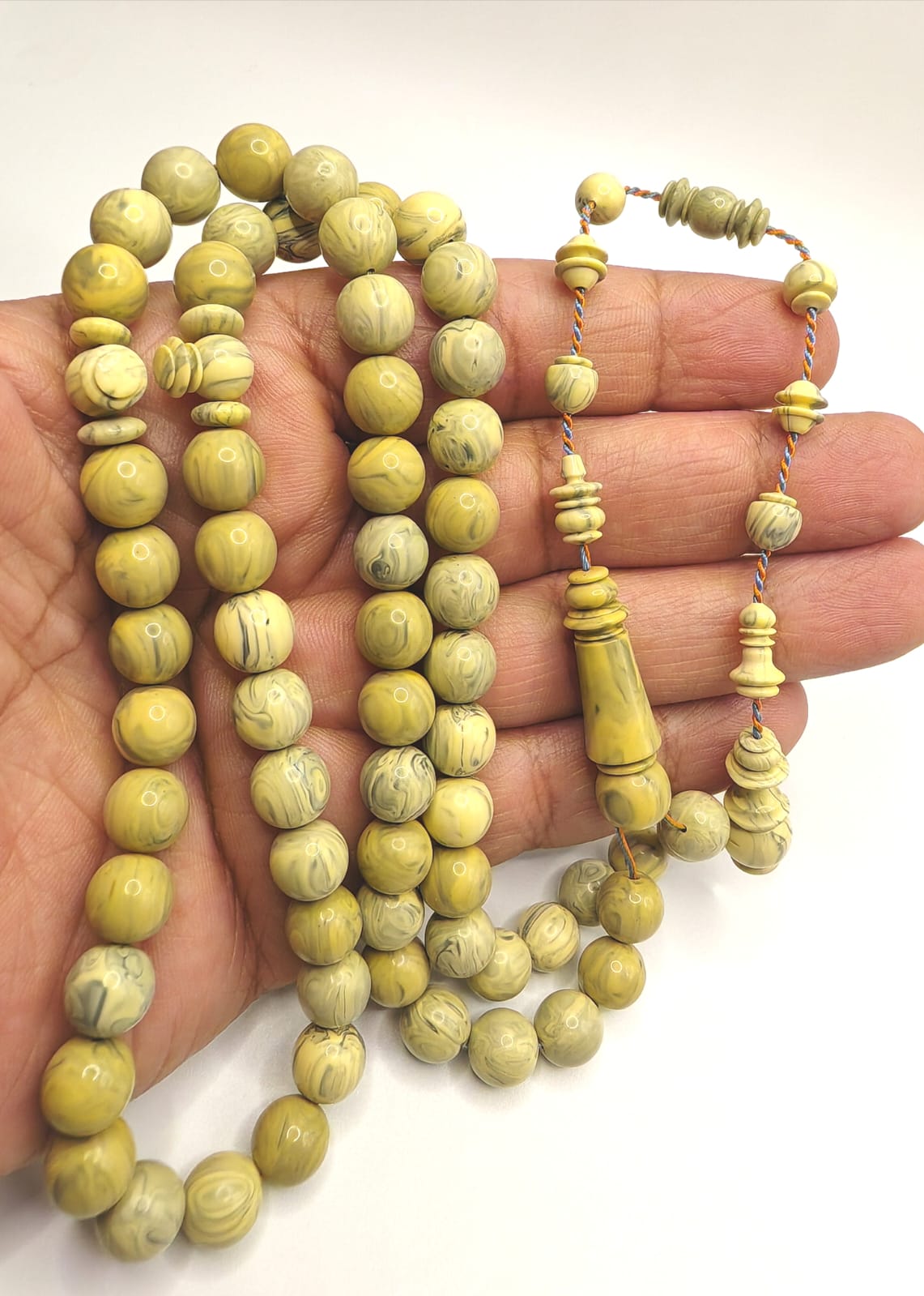 Luxury Light Farza Vintage Chernobyl Handle Misbaha with Round Beads