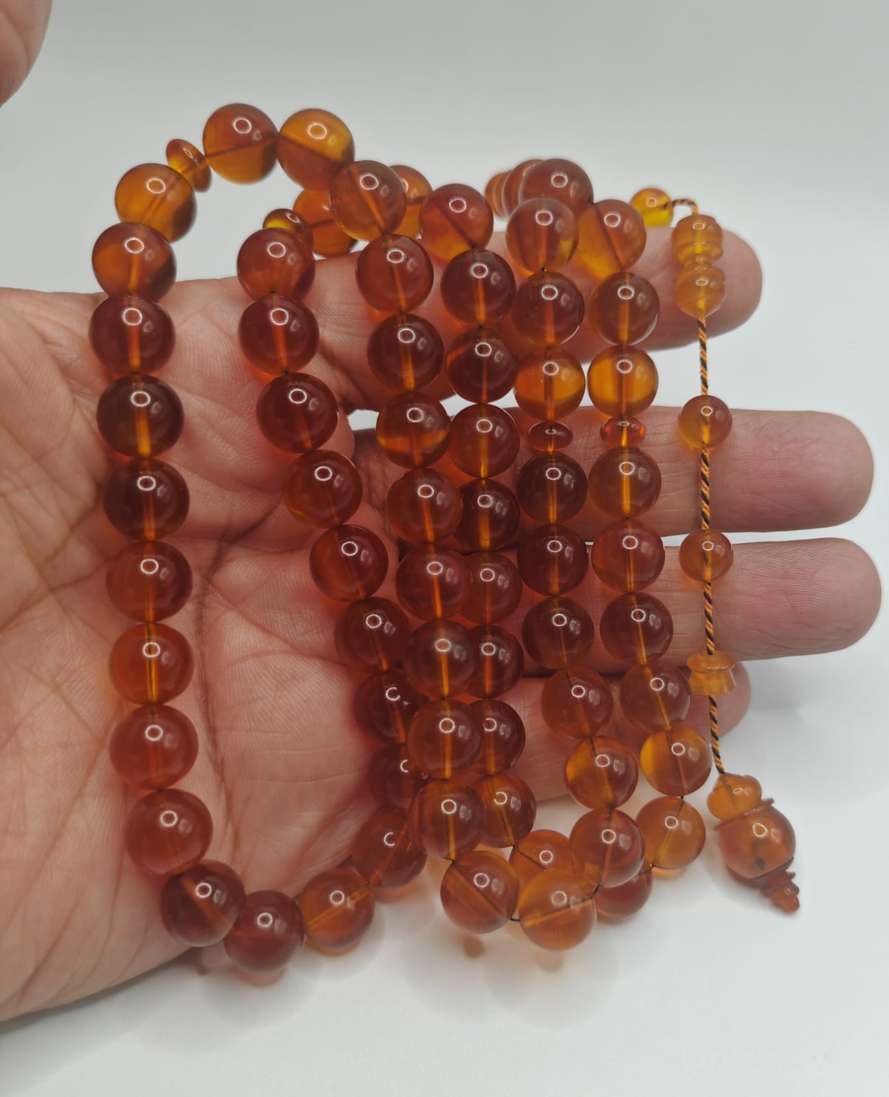 Vintage Cast Qalayeeth Misbaha Pigeon Egg 43 Beads – 43g