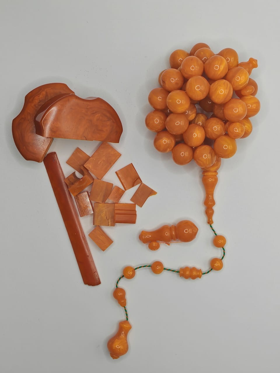 Luxury Carva Craft Desk-Style Bakelite Misbaha with Round Beads by Ali Behzad