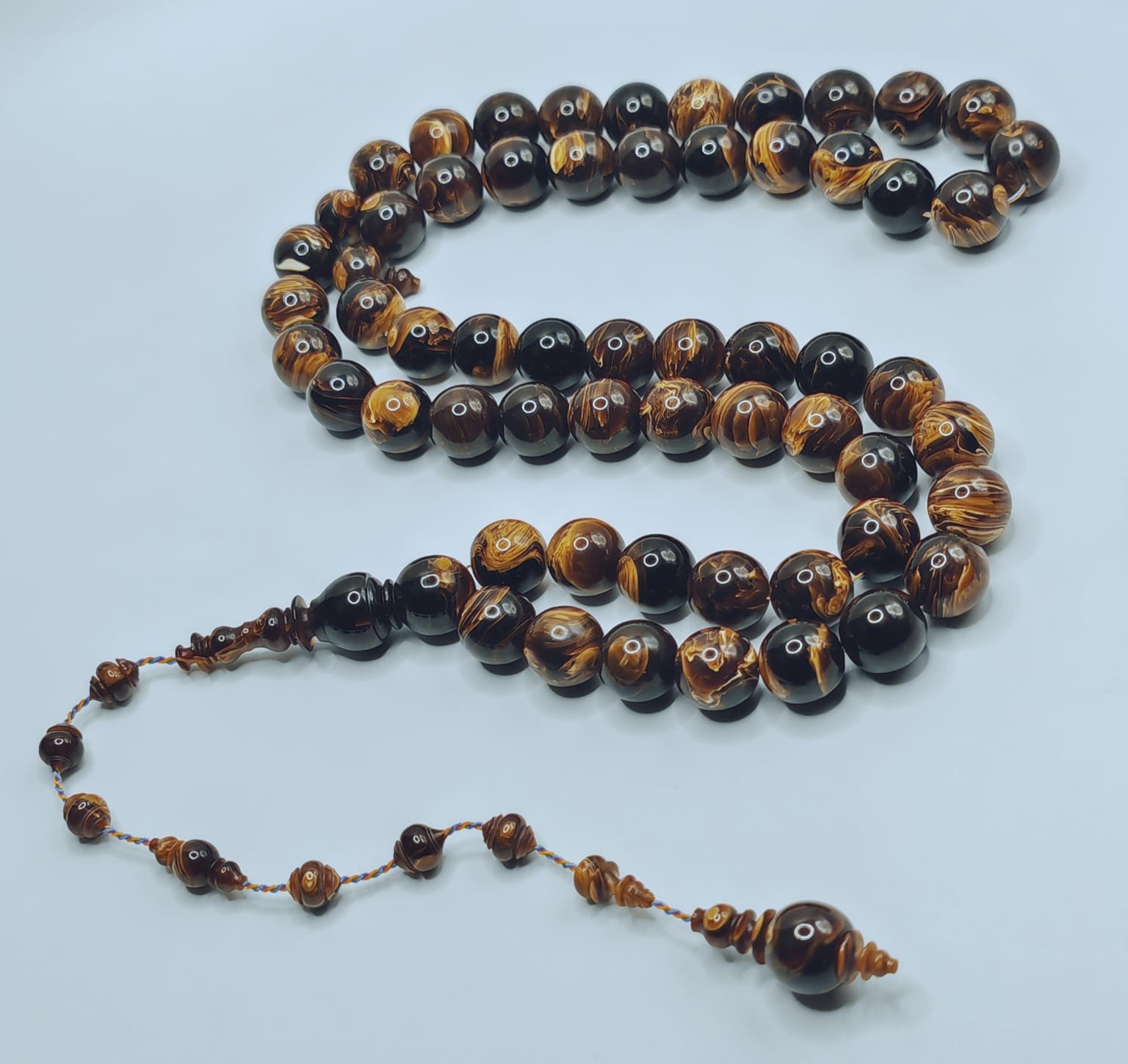 Luxury Old Pressed American Plug Bakelite Misbaha with Round Beads