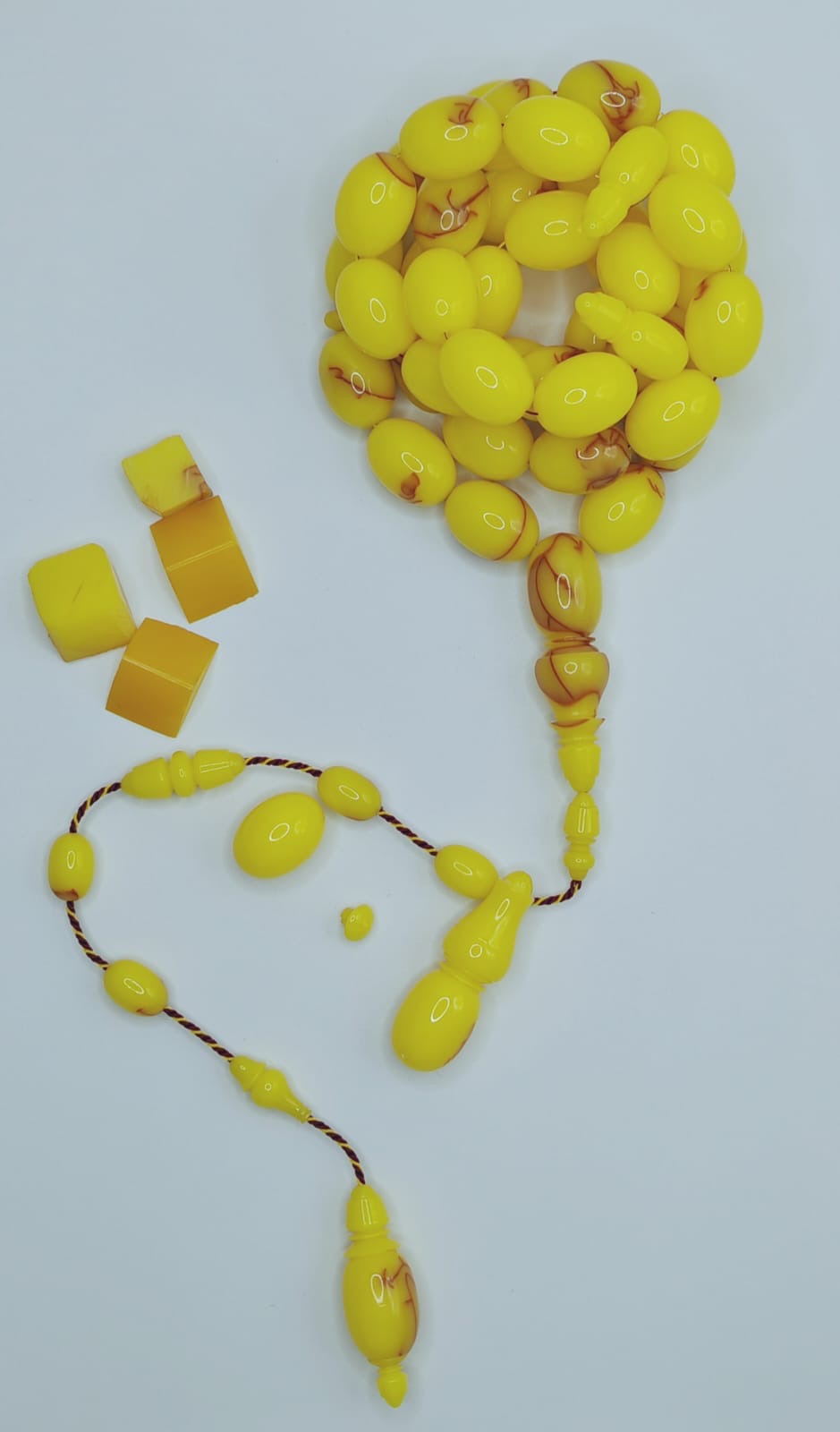 Luxury Cracked German Rod Bakelite Misbaha with Pigeon Egg Beads by Al Desouki