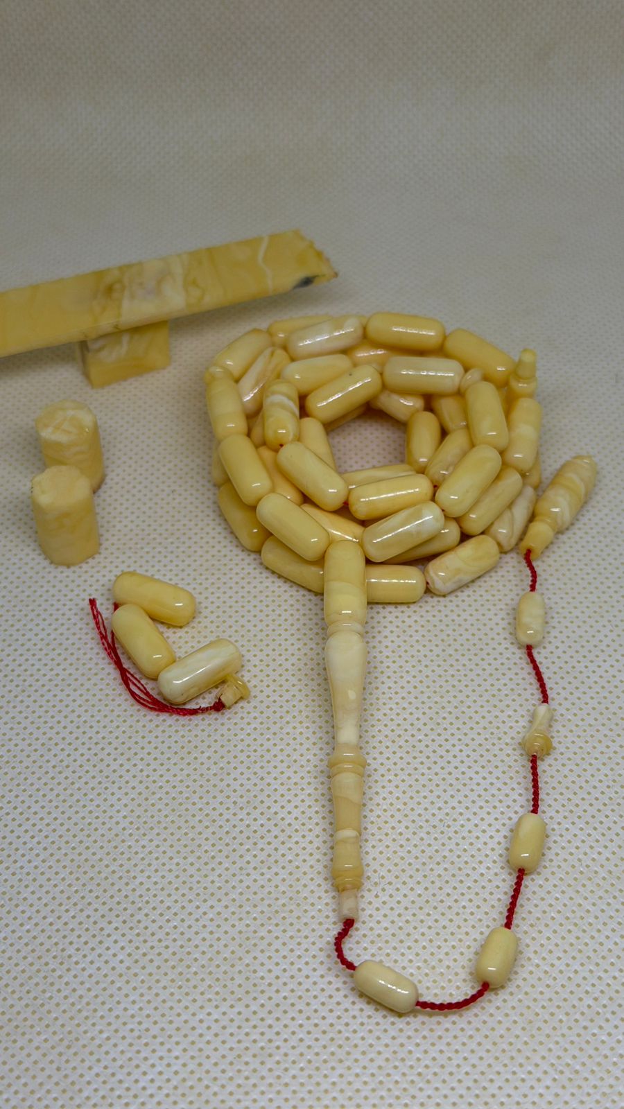 Luxury Natural Amber Single Stone Misbaha with Pine Beads Crafted by Moataz Farid