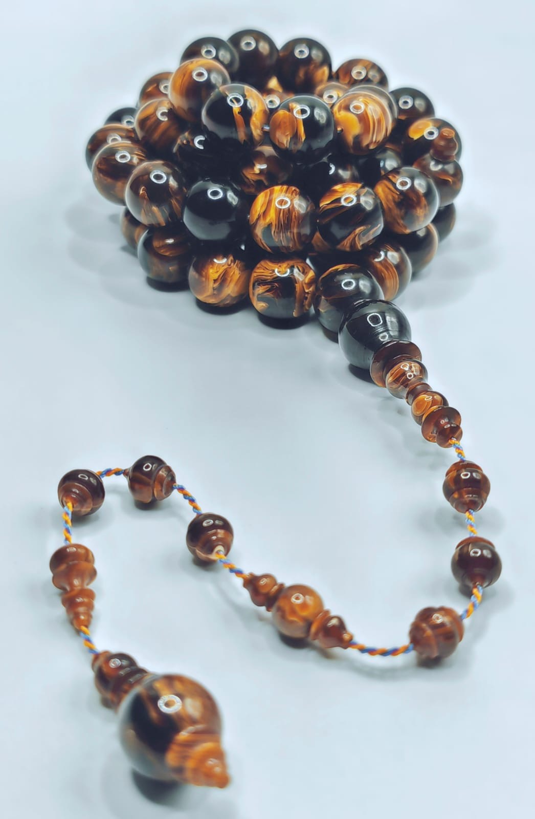 Luxury Old Pressed American Plug Bakelite Misbaha with Round Beads