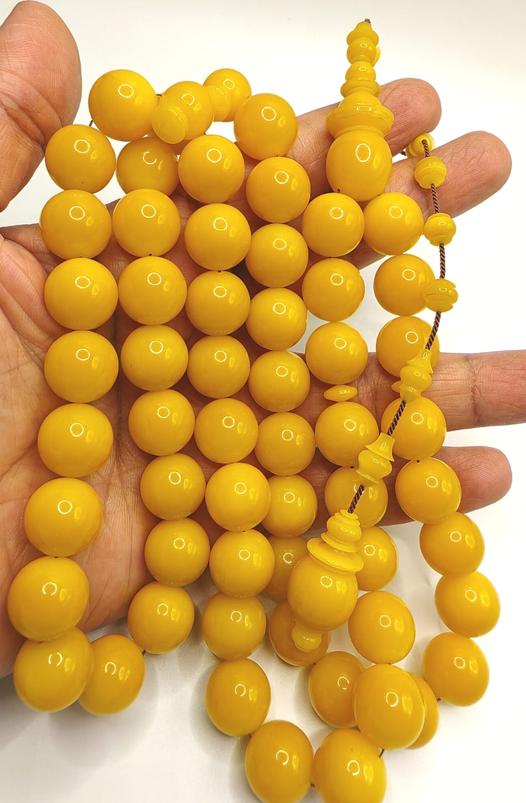 Luxury Mangawi Qalayeith Misbaha with Round Beads Crafted by Awlad Baraka