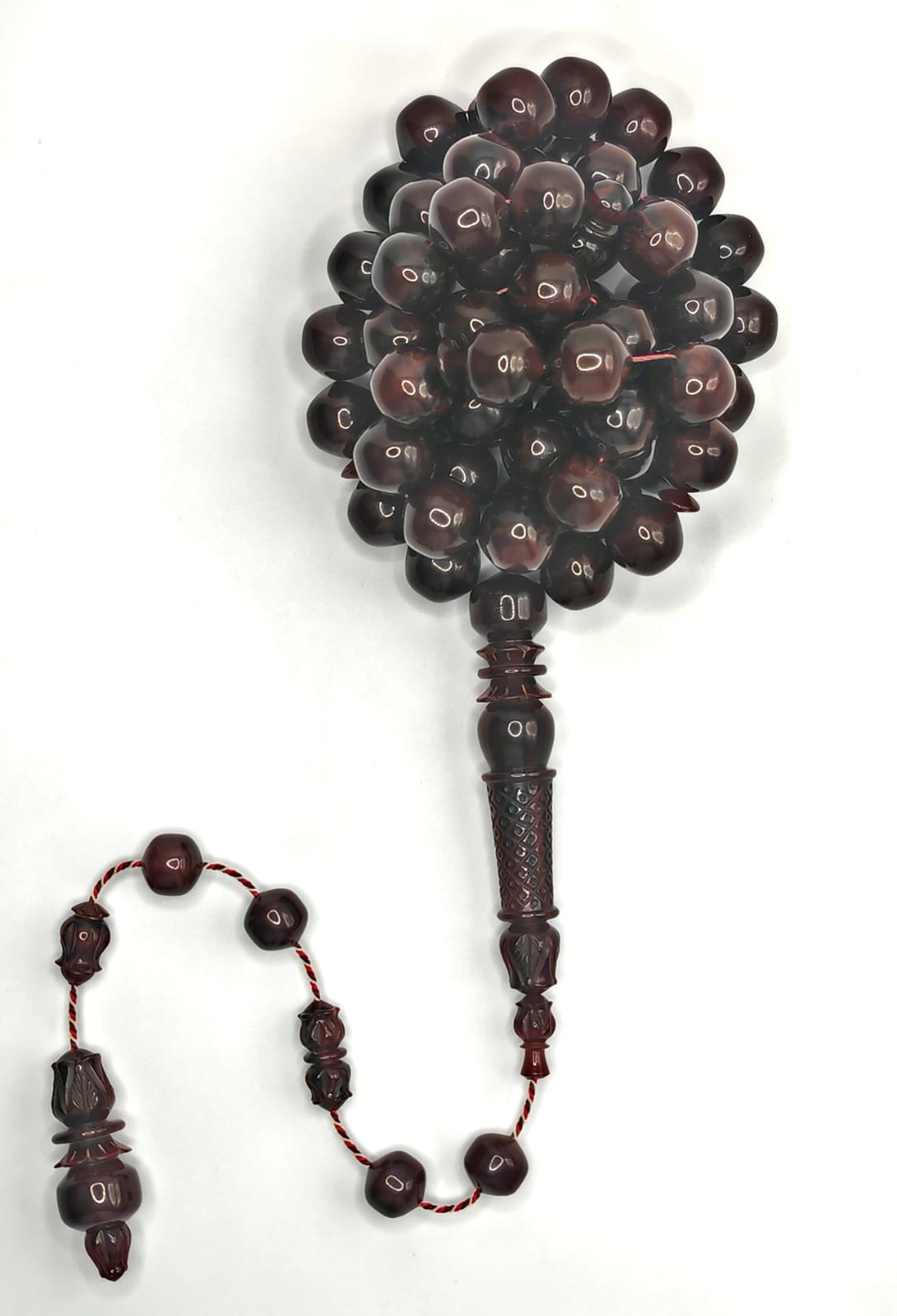 Luxury Cocoa Vintage Bakelite Misbaha with Ball Nose Beads