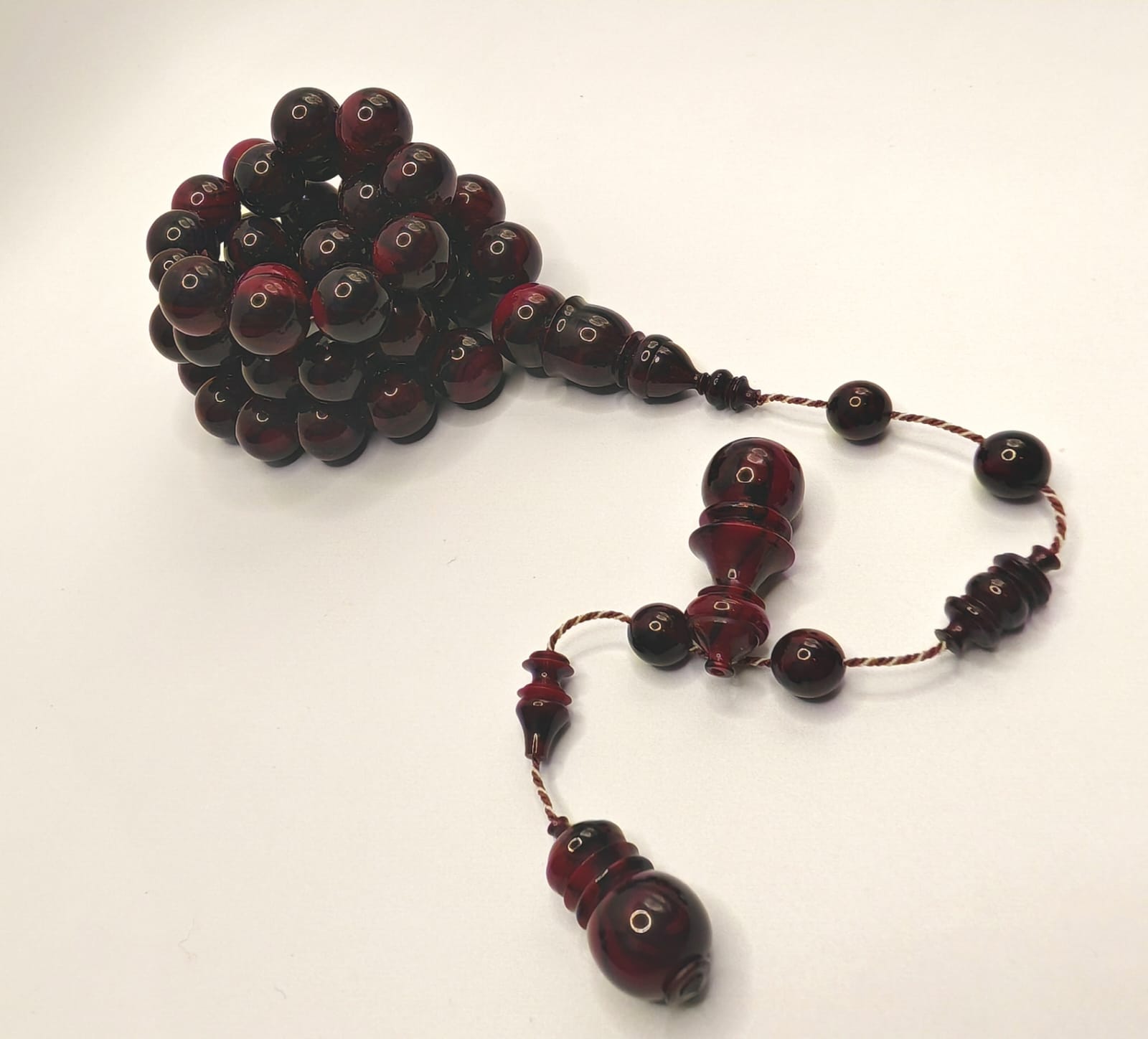 Luxury Mulberry Faturan Misbaha with Round Beads and Shahid