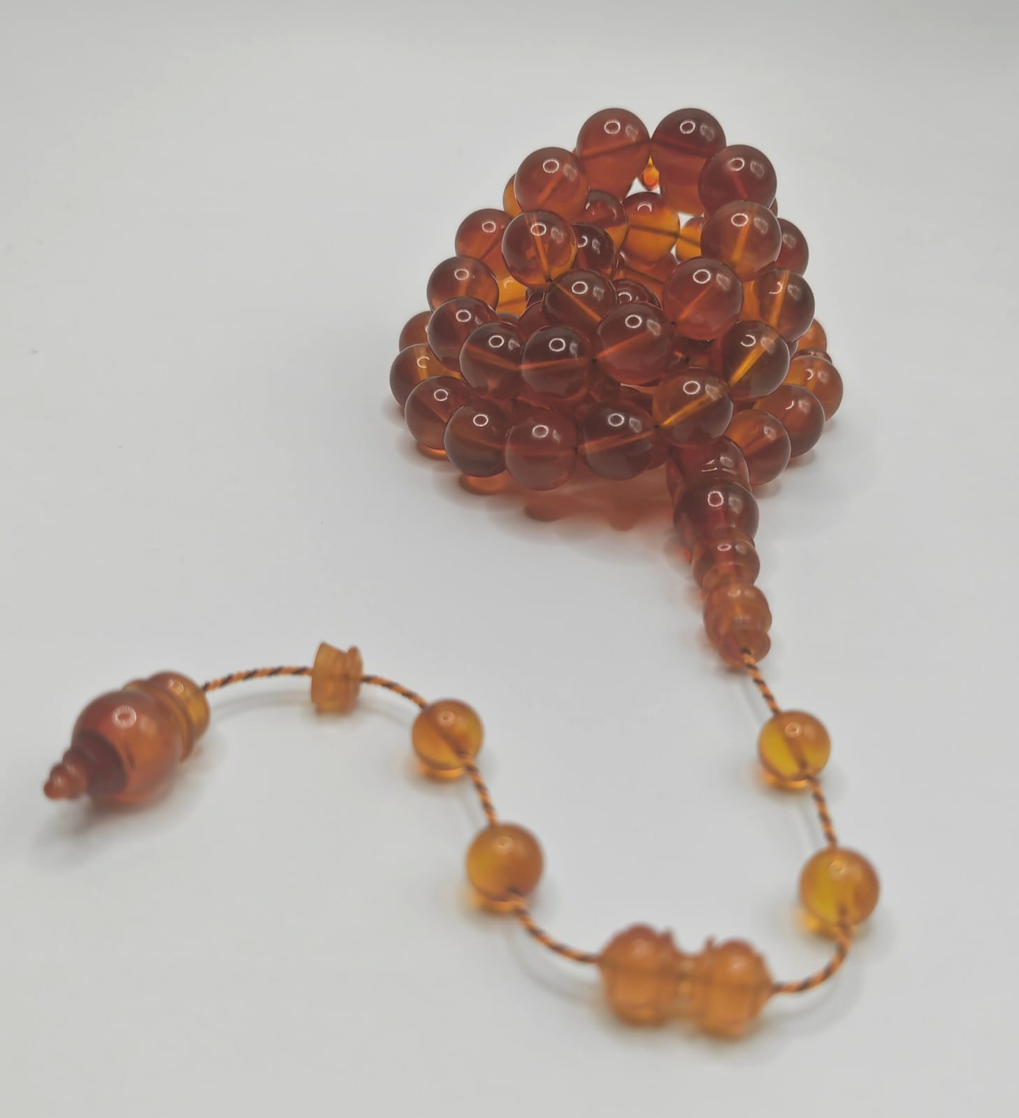 Luxury Vintage Qalayeith Old Press Misbaha with Pigeon Egg Beads