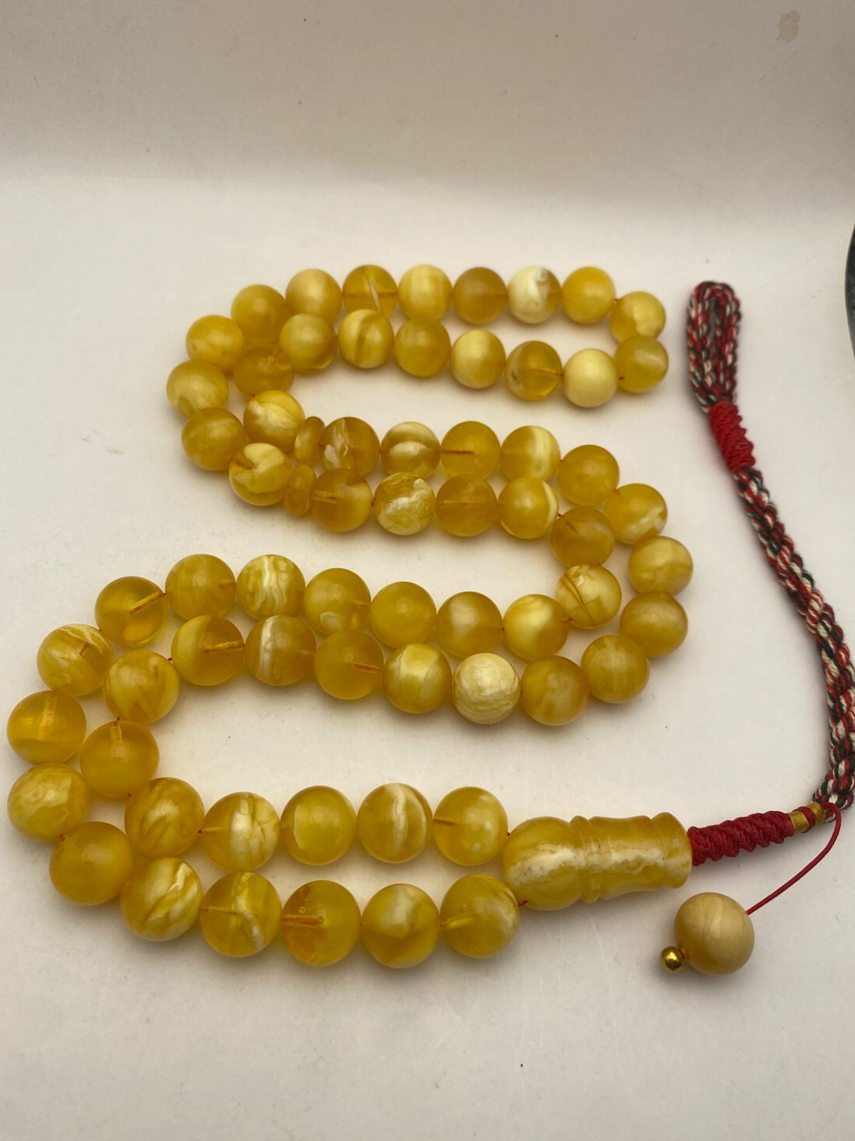 Luxury Vintage Amber Misbaha with Round Beads