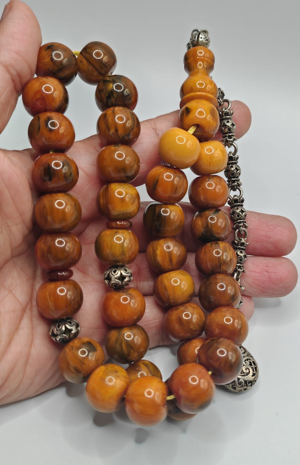 Luxury German Akrouki Bakelite Misbaha with Inflated Dhurwi Tawayer Beads