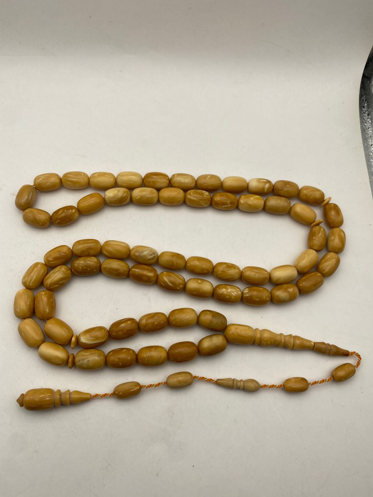 Luxury Natural White Kok Misbaha with Box Shape Beads