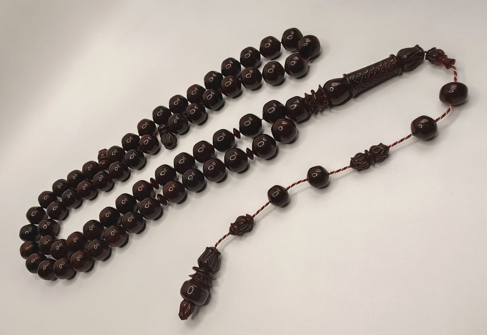 Luxury Cocoa Vintage Bakelite Misbaha with Ball Nose Beads