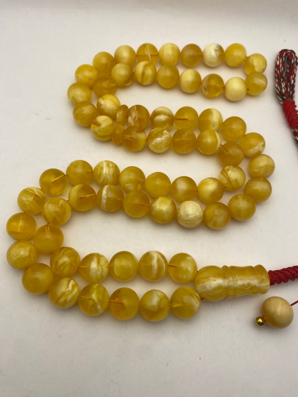 Luxury Vintage Amber Misbaha with Round Beads