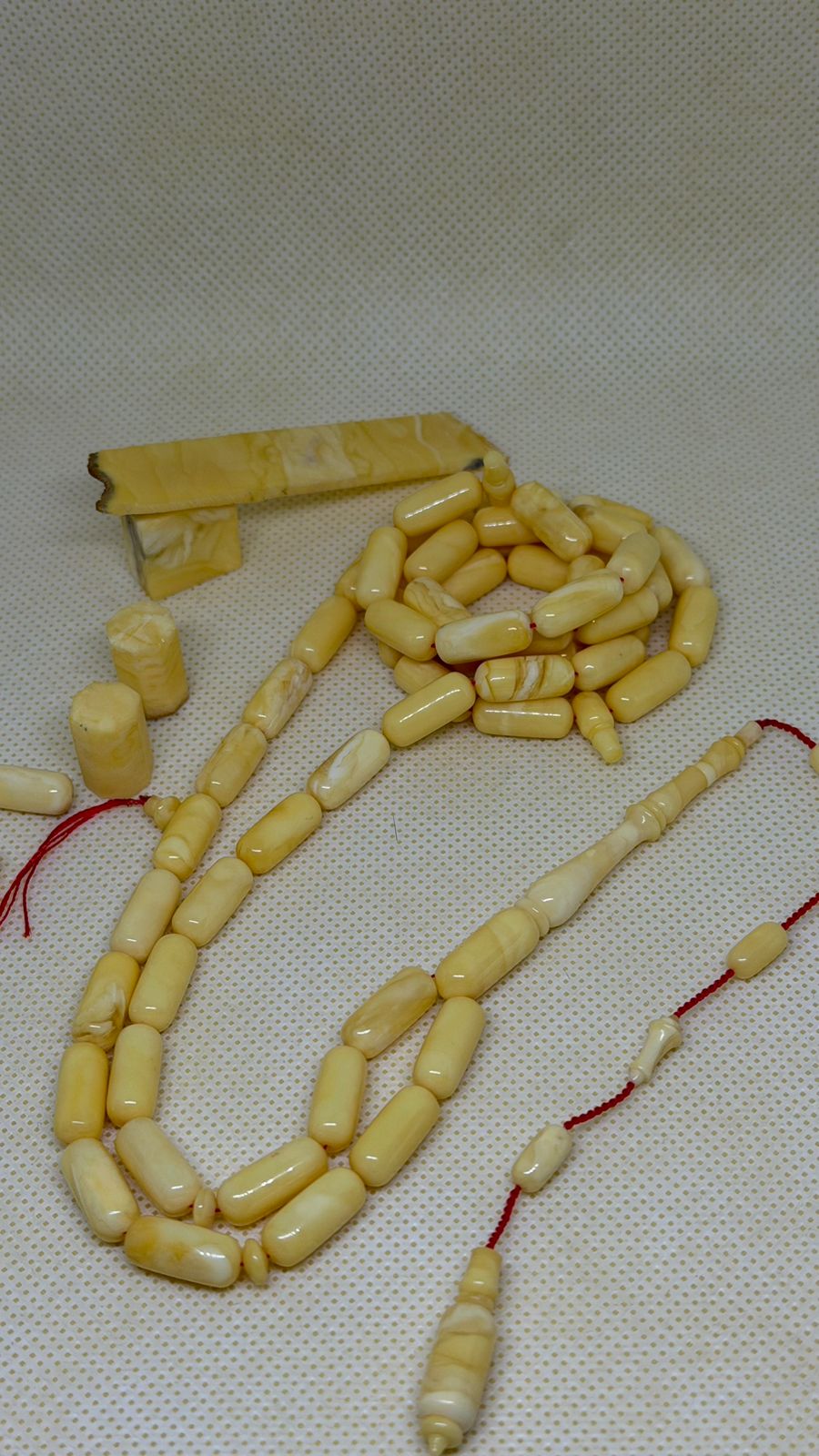 Luxury Natural Amber Single Stone Misbaha with Pine Beads Crafted by Moataz Farid