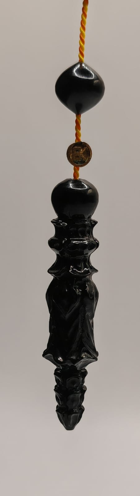 Luxury Partially Carved Black Catalin Misbaha with Istanbul Shape Beads Turkish Crafted