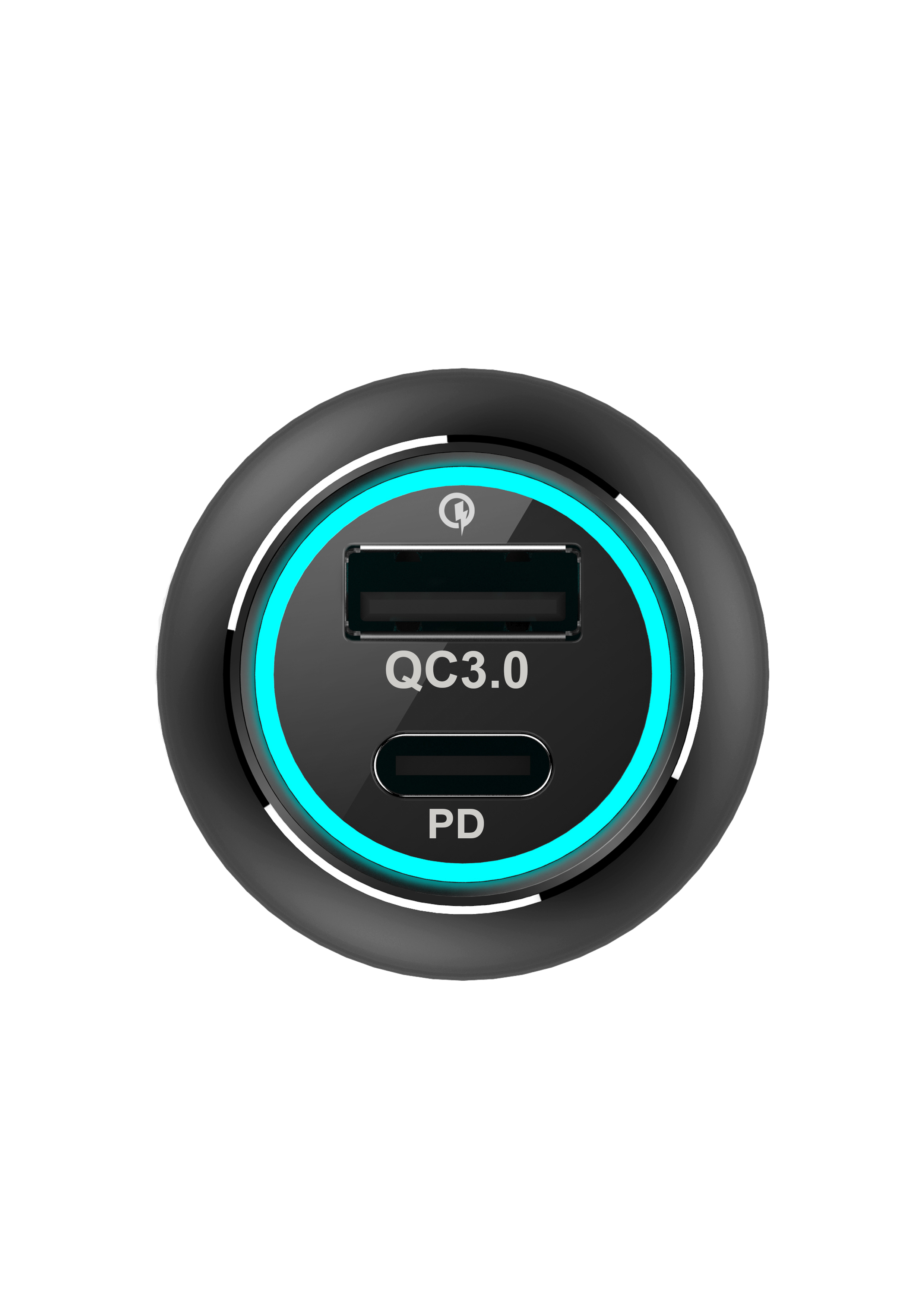 شاحن سيارة منفذين ( PD - USB ) بقوة 36-وات