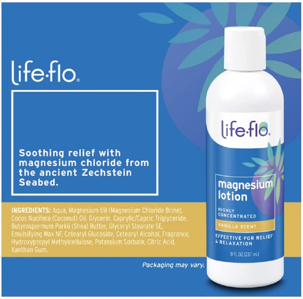  لوشن المغنيسيوم لراحة العضلات والاسترخاء برائحة الفانيلا Life-flo 