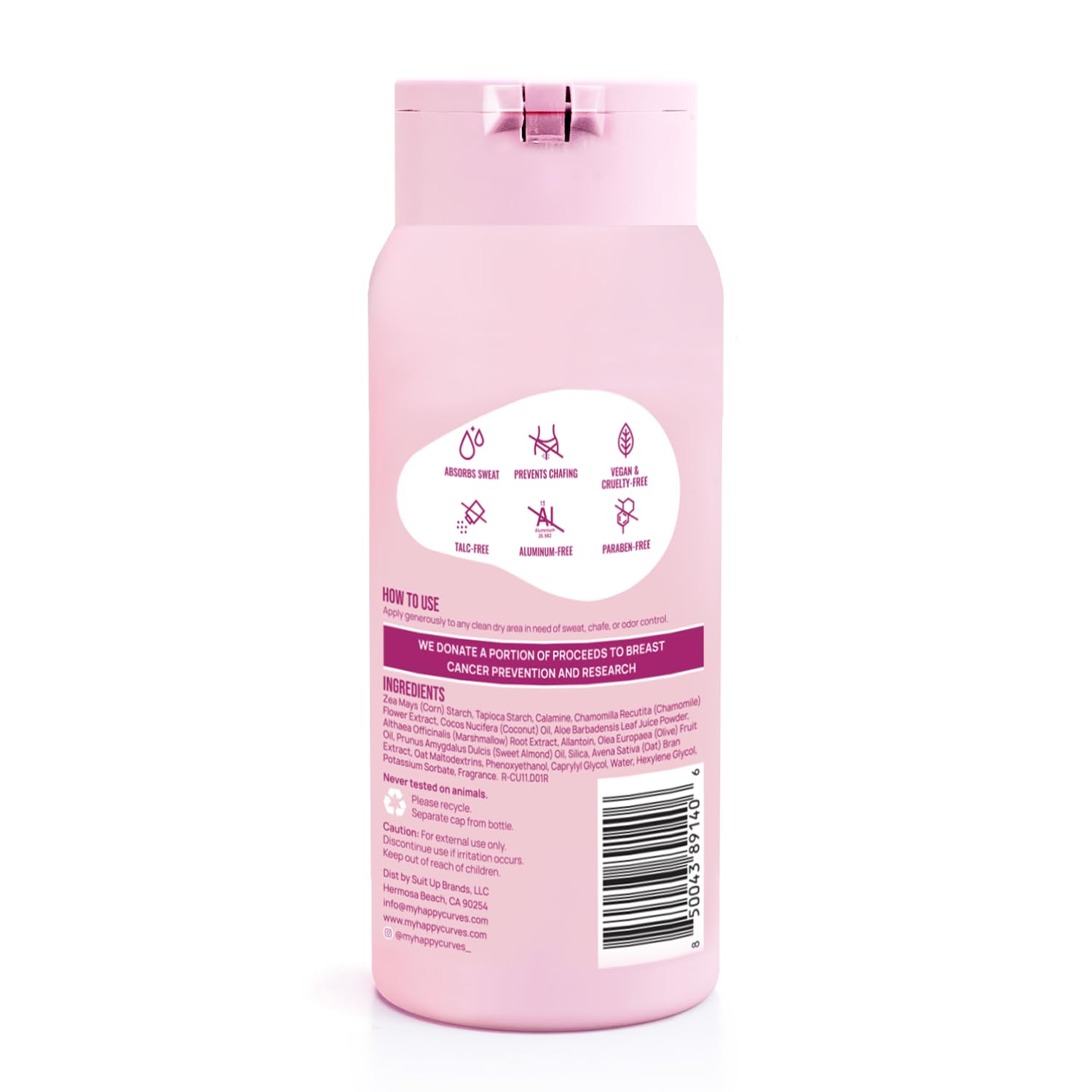  بودر نسائي لكامل الجسم والمناطق الحساسة معطر ويمنع الاحتكاك HAPPY CURVES Tropical Oasis 