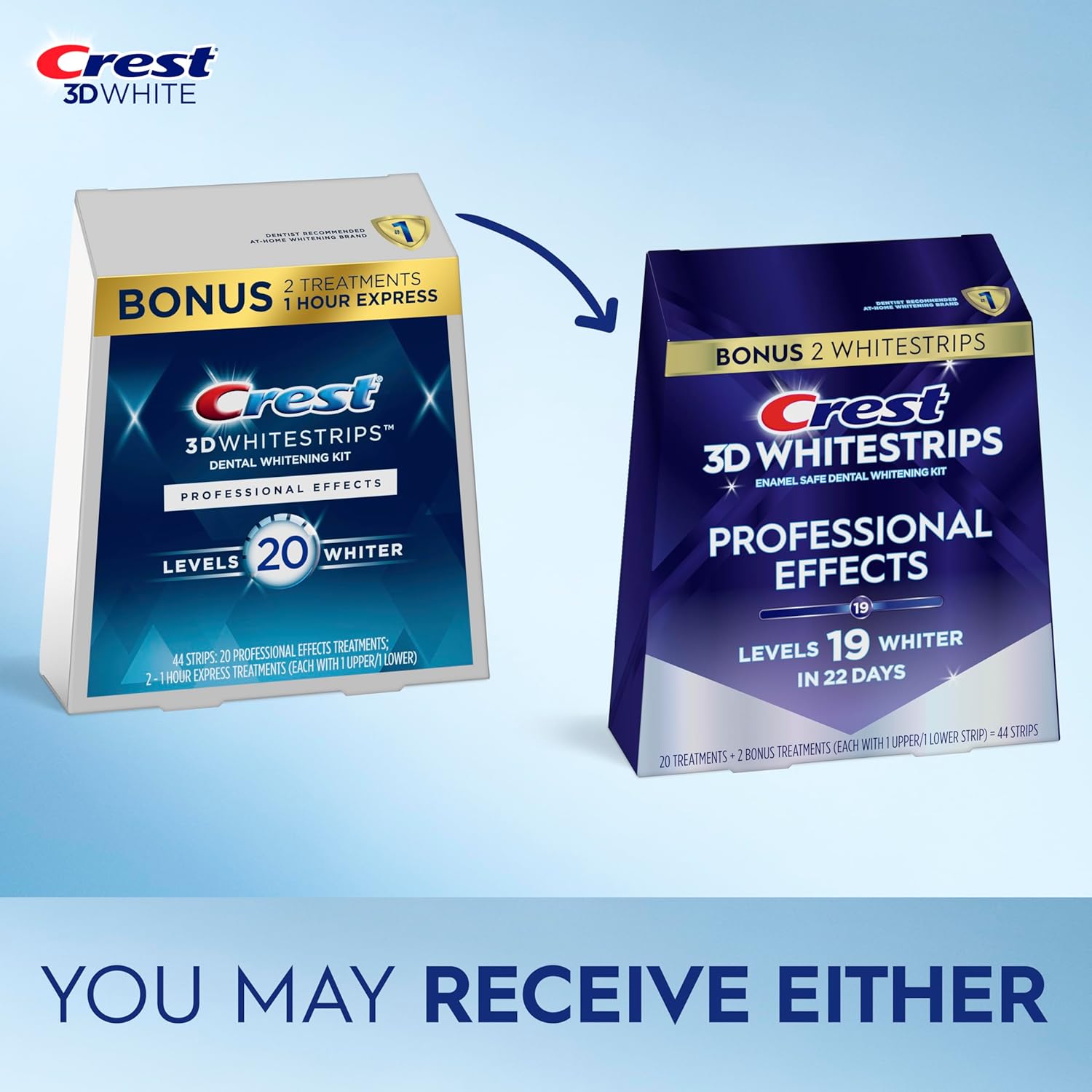  شرائح تبييض الأسنان ١٩ درجة Crest 3D White Whitestrips 