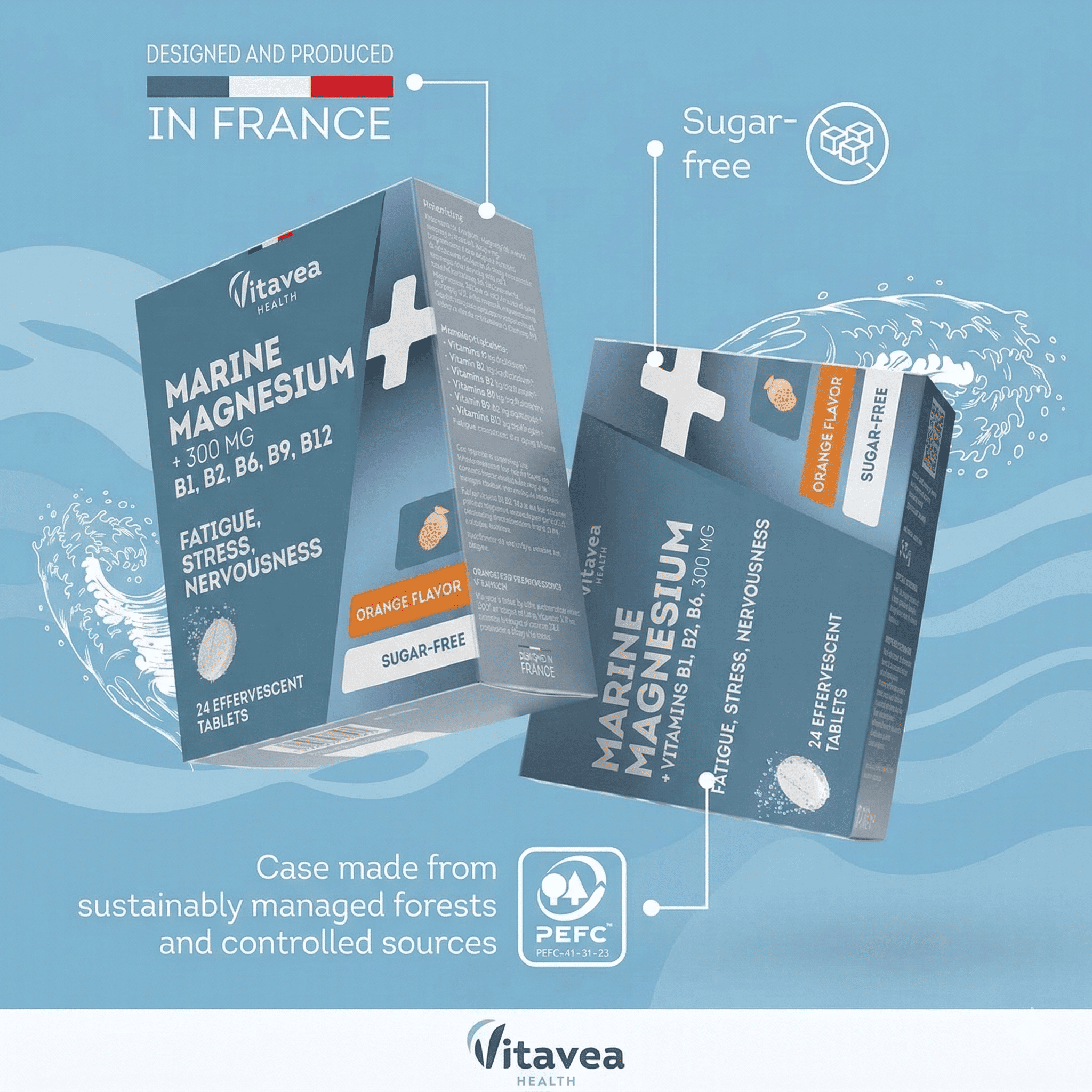  مغنيسيوم مع Vitamins B1 B2 B6 للاسترخاء وإراحة العضلات فوار Vitavea 