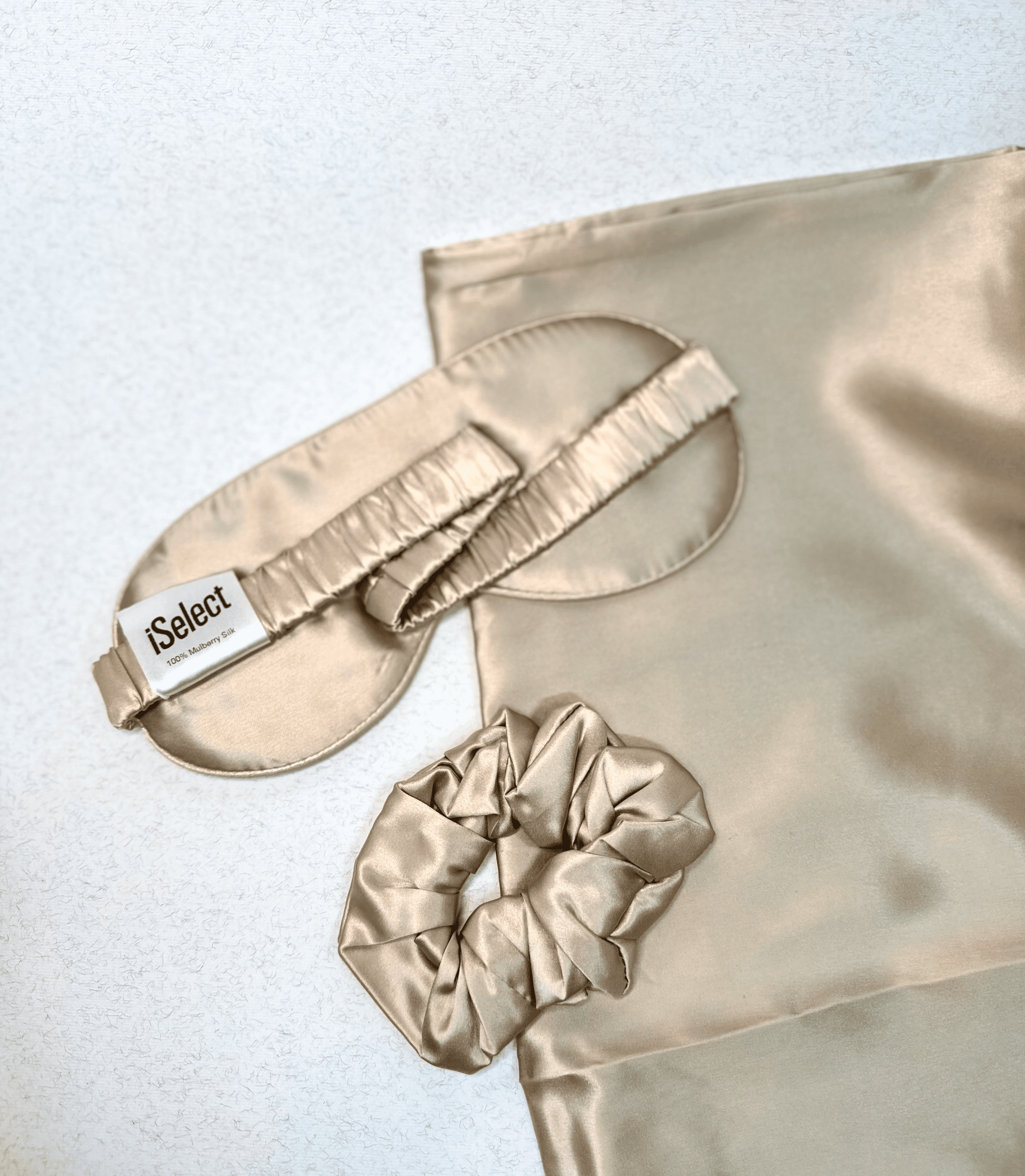  غطاء مخدة حرير ملبري ١٠٠٪ iSelect- 100% Pure Mulberry Silk Champagne 