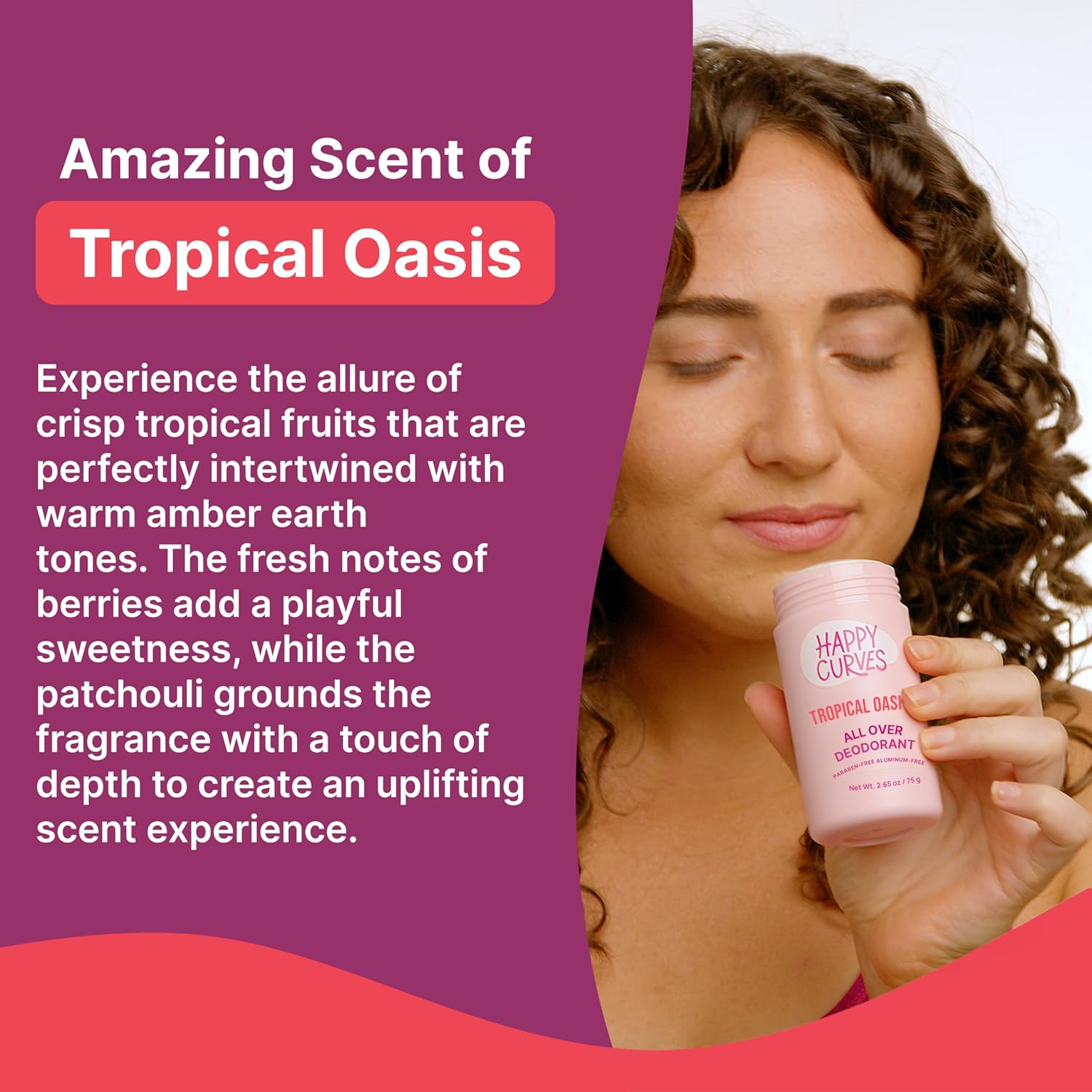  ديودرنت طبيعي لكامل الجسم برائحة Tropical Oasis من Happy Curves 