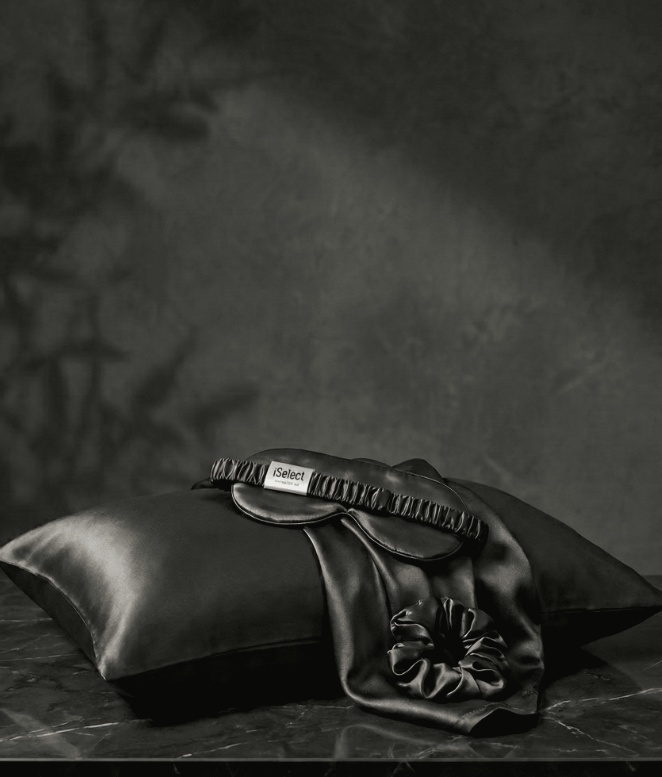  غطاء مخدة حرير ملبري ١٠٠٪ iSelect- 100% Pure Mulberry Silk CHARCOAL 