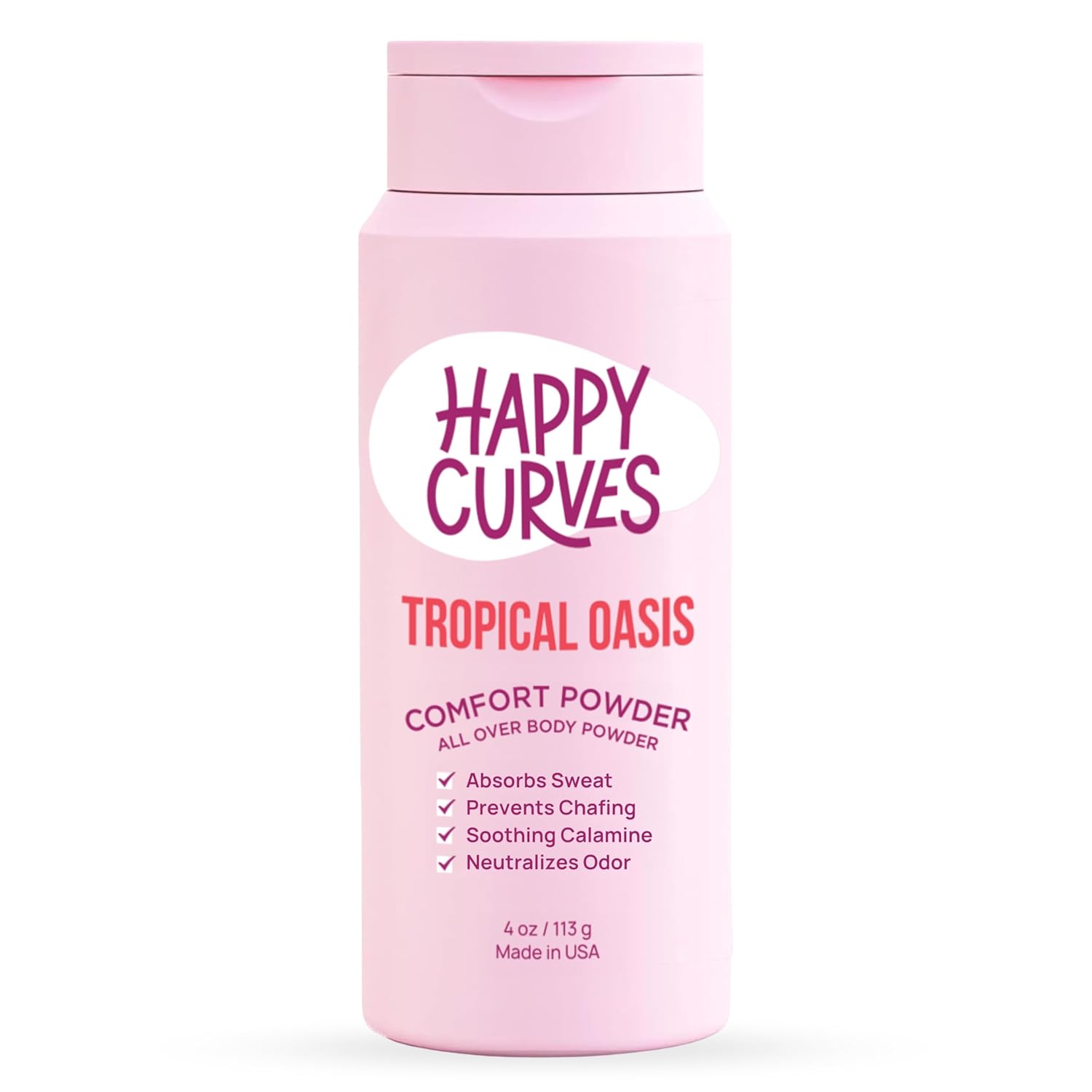  بودر نسائي لكامل الجسم والمناطق الحساسة معطر ويمنع الاحتكاك HAPPY CURVES Tropical Oasis 