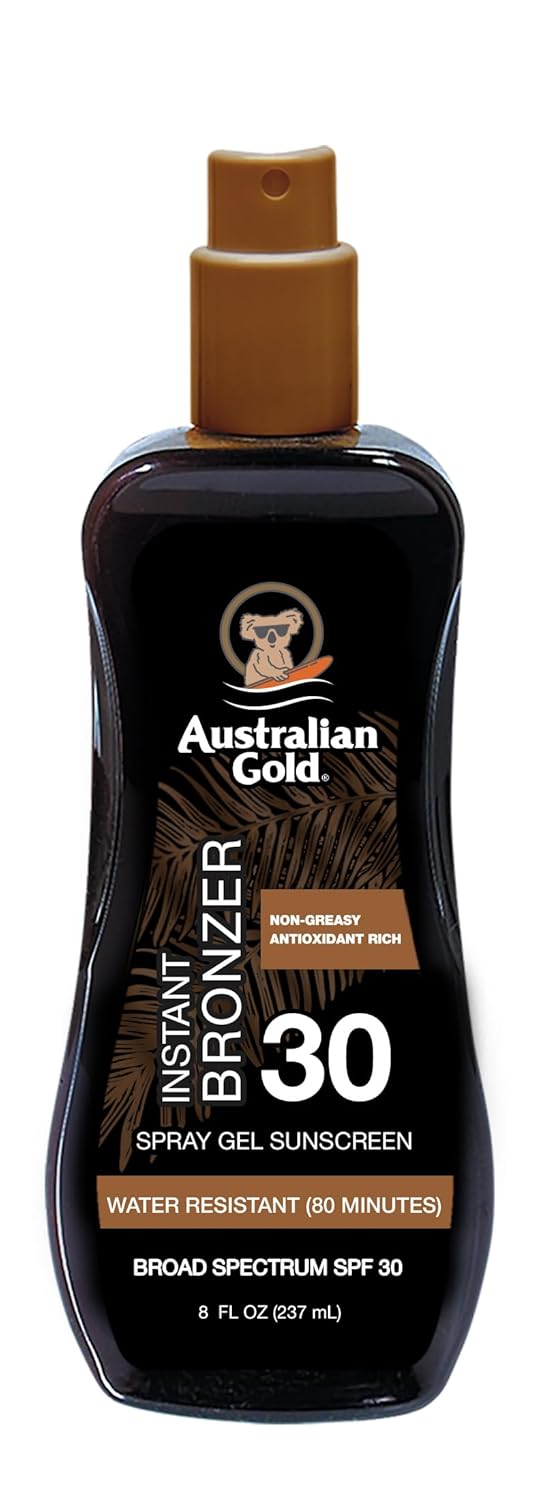  جل واقي شمس بخاخ مع برونزر فوري مع حماية من الشمس SPF30 من &nbsp;Australian Gold 