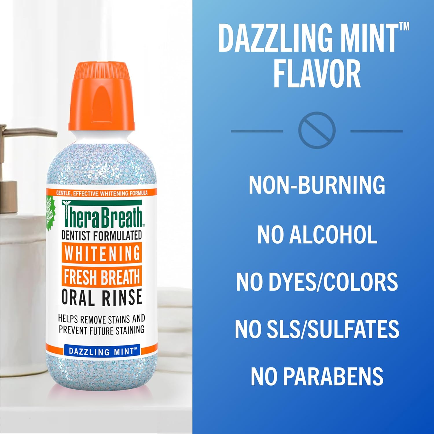  غسول فم مبيض ومنعش للنفس بالنعناع Dazzling Mint من TheraBreath 