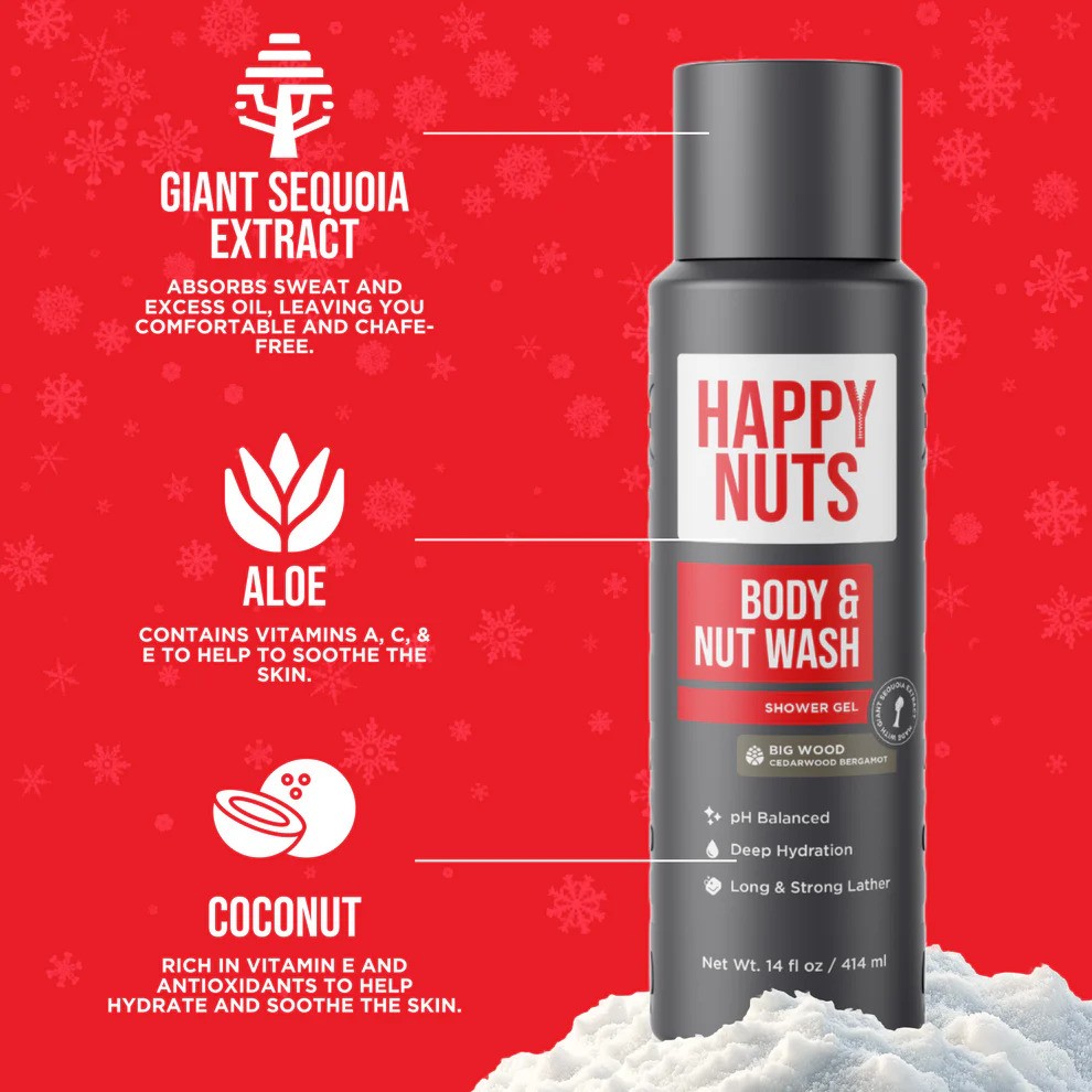  غسول بيق وود الرجالي للجسم والمناطق الحساسة Happy Nuts 